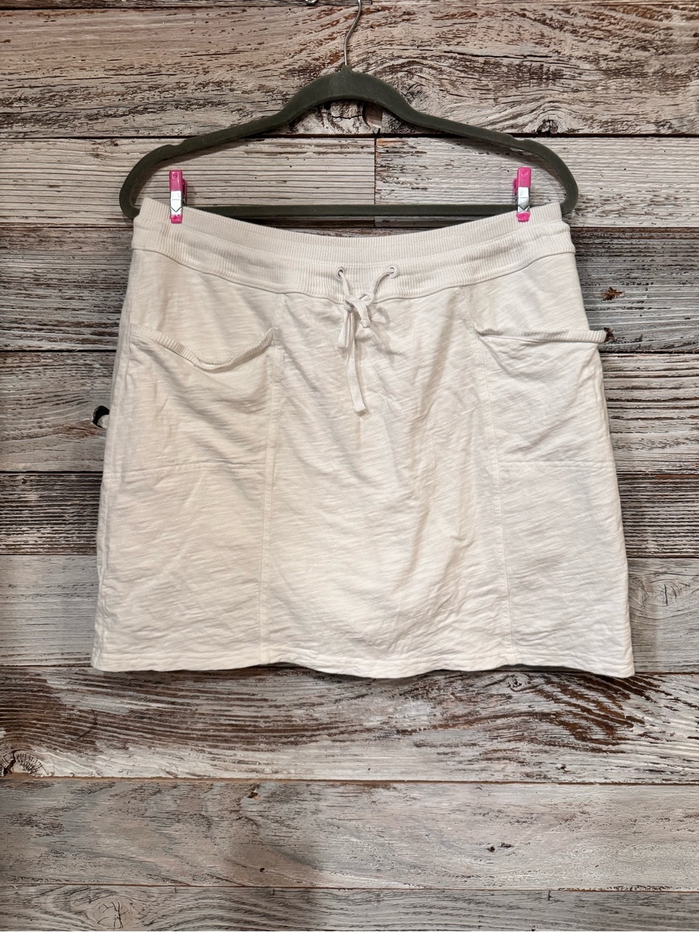 Kim Rogers White Drawstring Mini Skirt